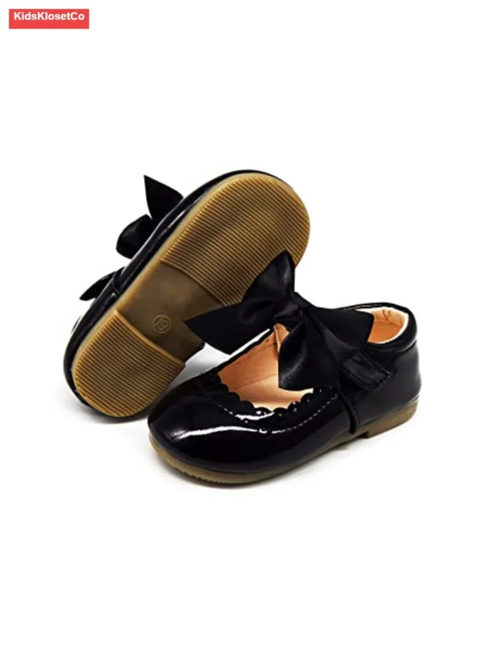 Toddler Girls Ballet Flats - Sparkle Mary Jane Dress Shoes with Hook & Loop